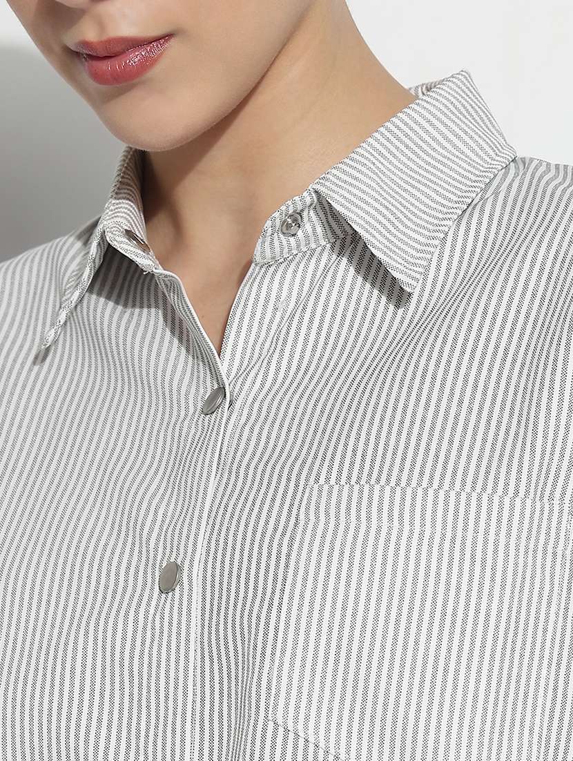 women striped long sleeves regular shirt - 22505050 -  Standard Image - 1
