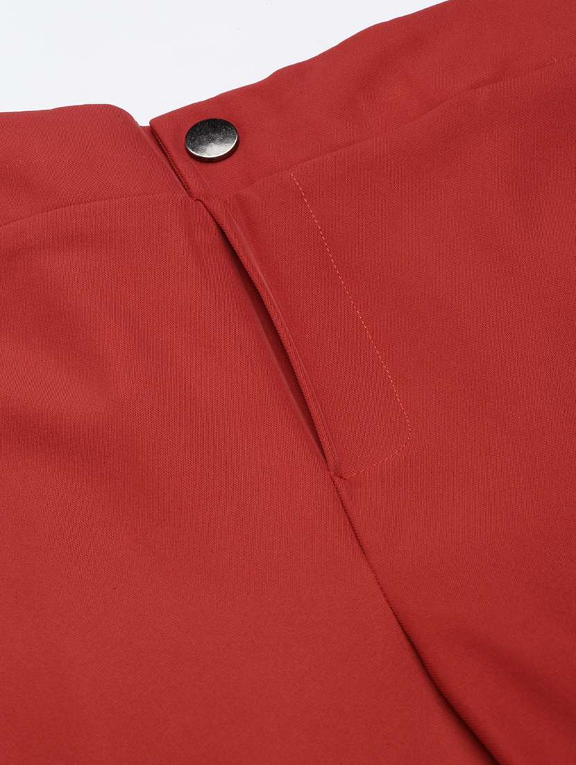 women solid mid rise straight fit trouser - 22505053 -  Standard Image - 6