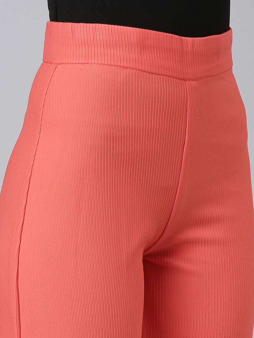 women self design mid rise straight fit trouser - 22505057 -  Standard Image - 1