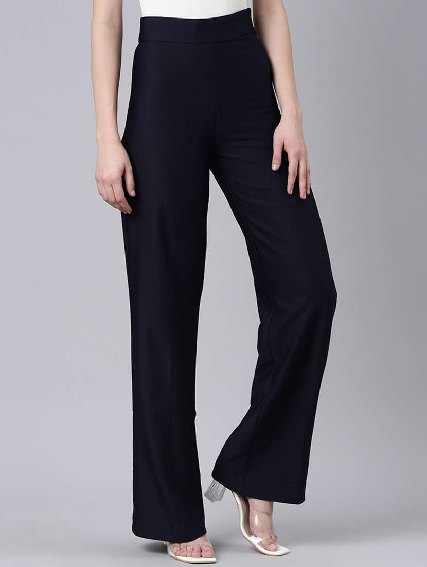 Women Striped High Rise Straight Fit Trouser - 22505058 -  Standard Image - 1