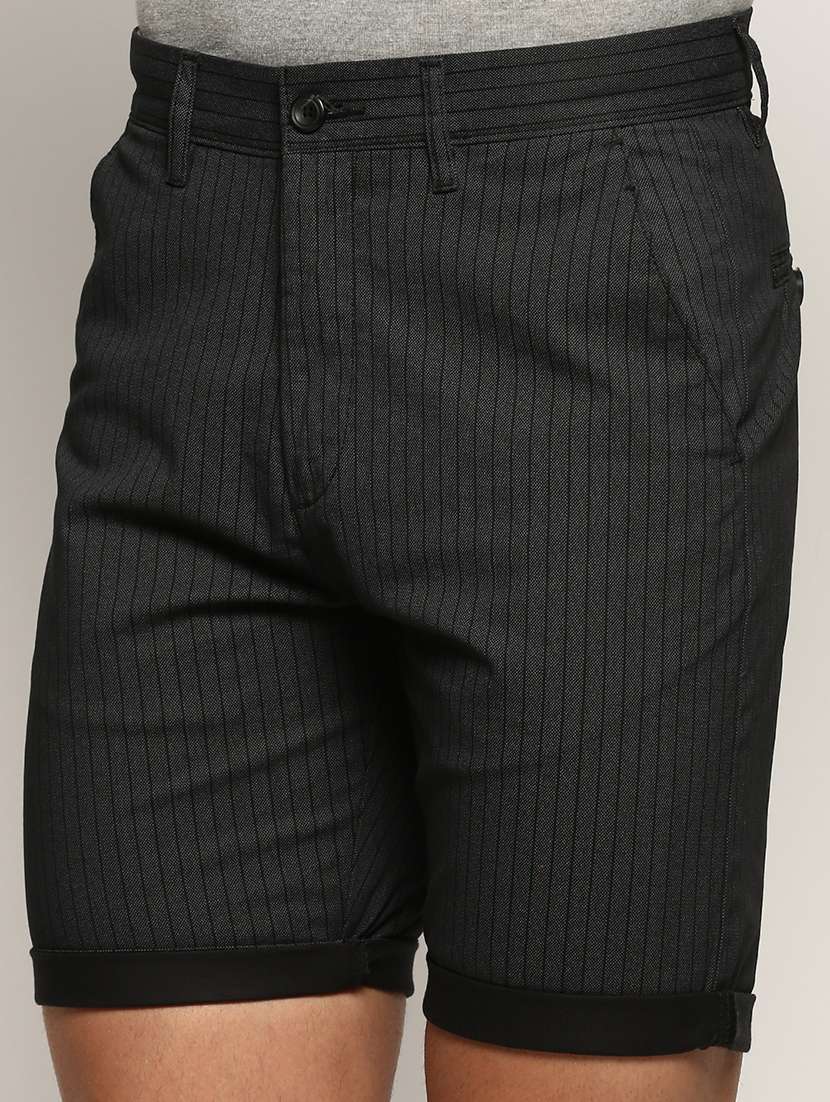 Men Striped Mid Rise Slim Fit Shorts - 22505174 -  Standard Image - 1