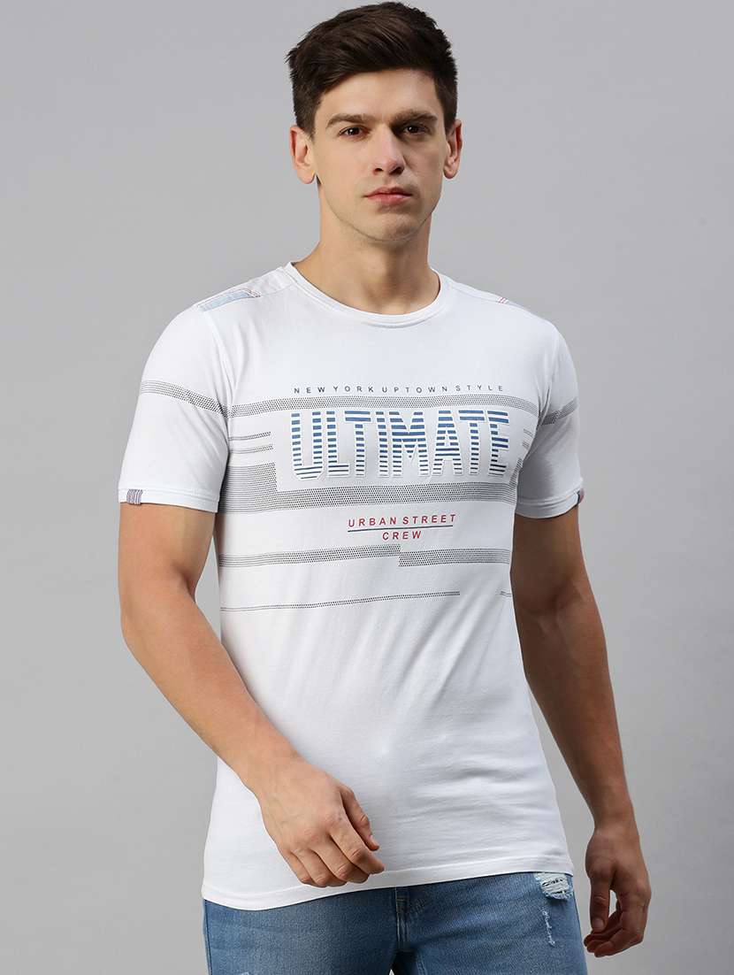 men printed short sleeve slim fit t-shirt - 22505186 -  Standard Image - 1