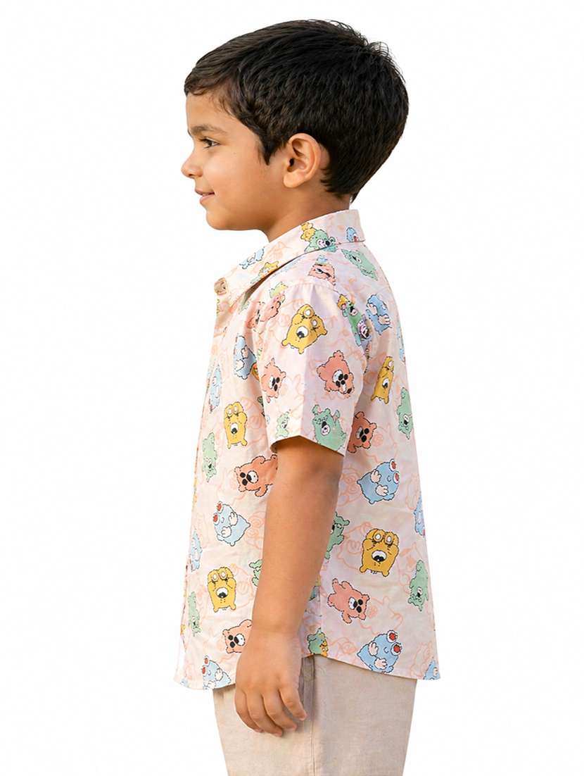 boys printed short sleeve casual shirt - 22505201 -  Standard Image - 4