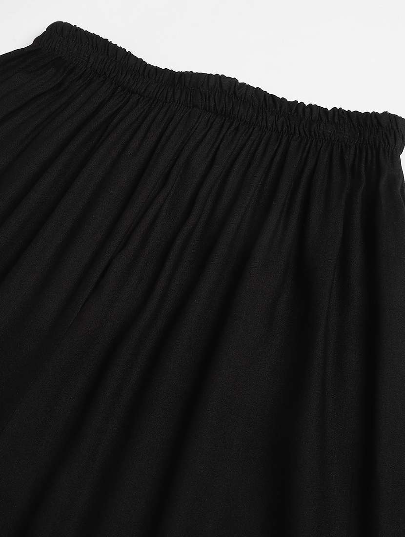 women solid mid rise straight fit palazzo - 22505220 -  Standard Image - 1