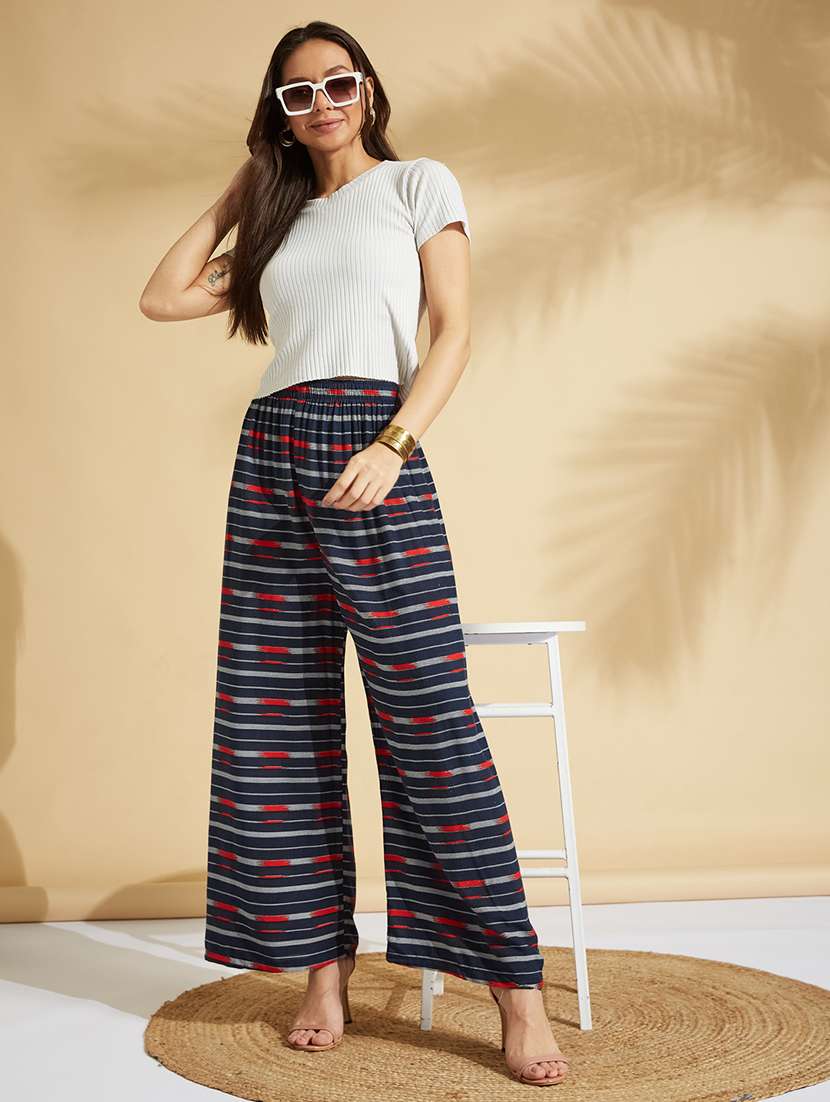 women printed mid rise relaxed fit palazzo - 22505232 -  Standard Image - 4