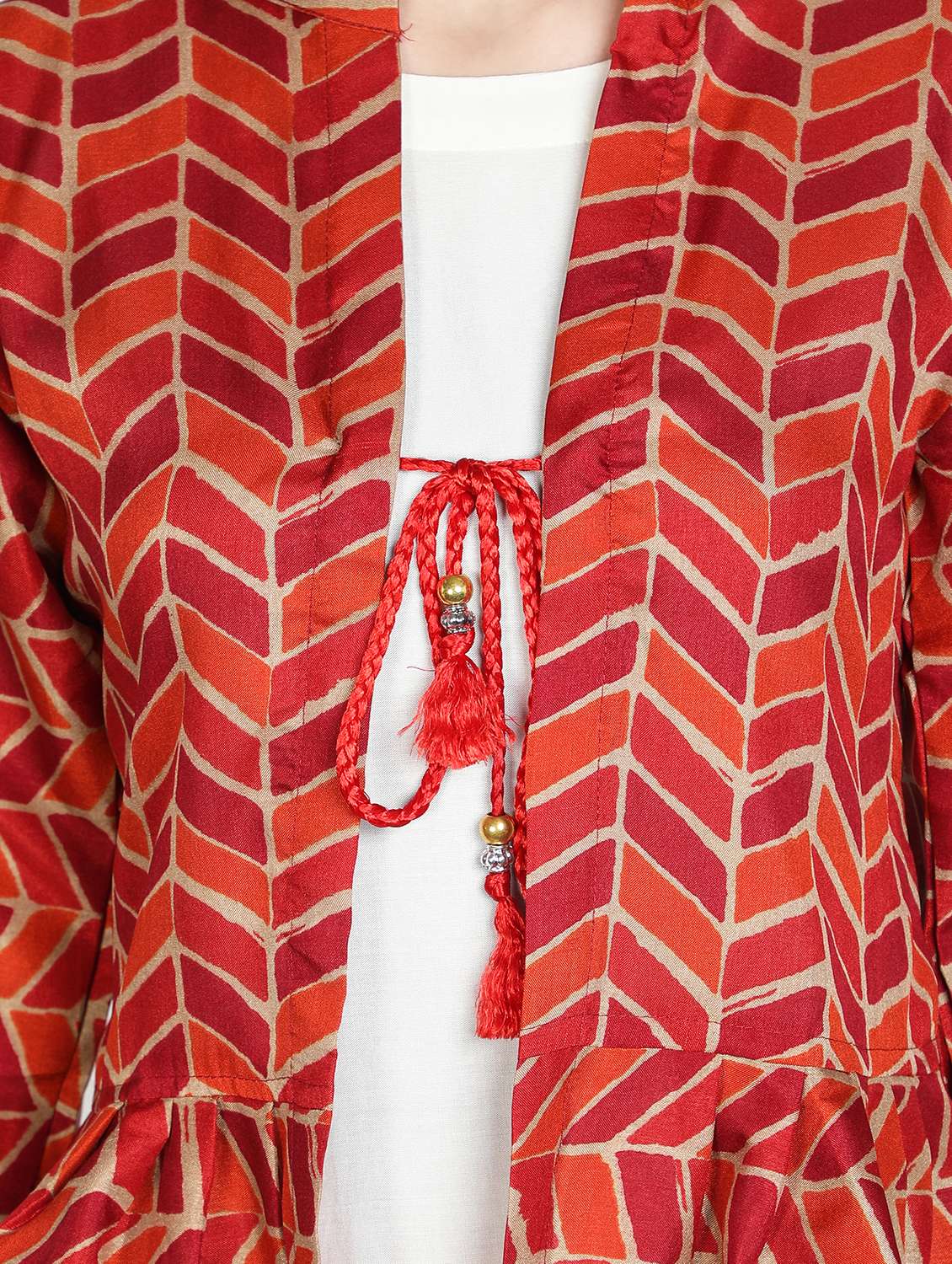 women printed three quarter sleeves jacket - 22505255 -  Standard Image - 1