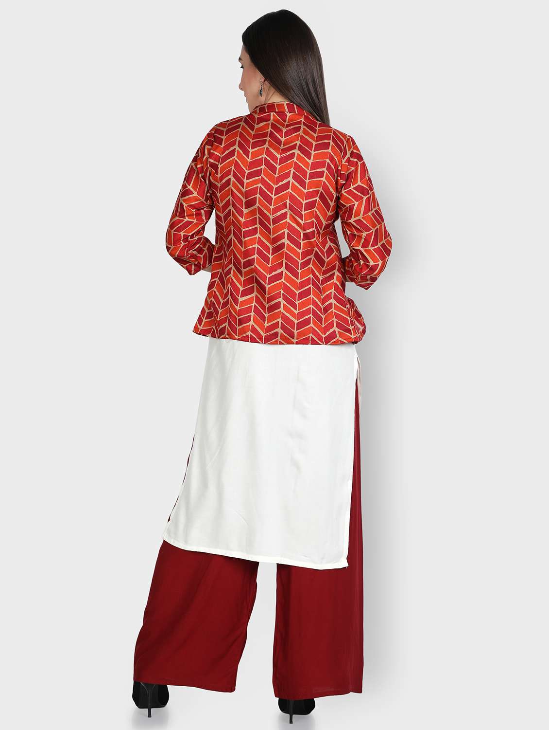 women printed three quarter sleeves jacket - 22505255 -  Standard Image - 4