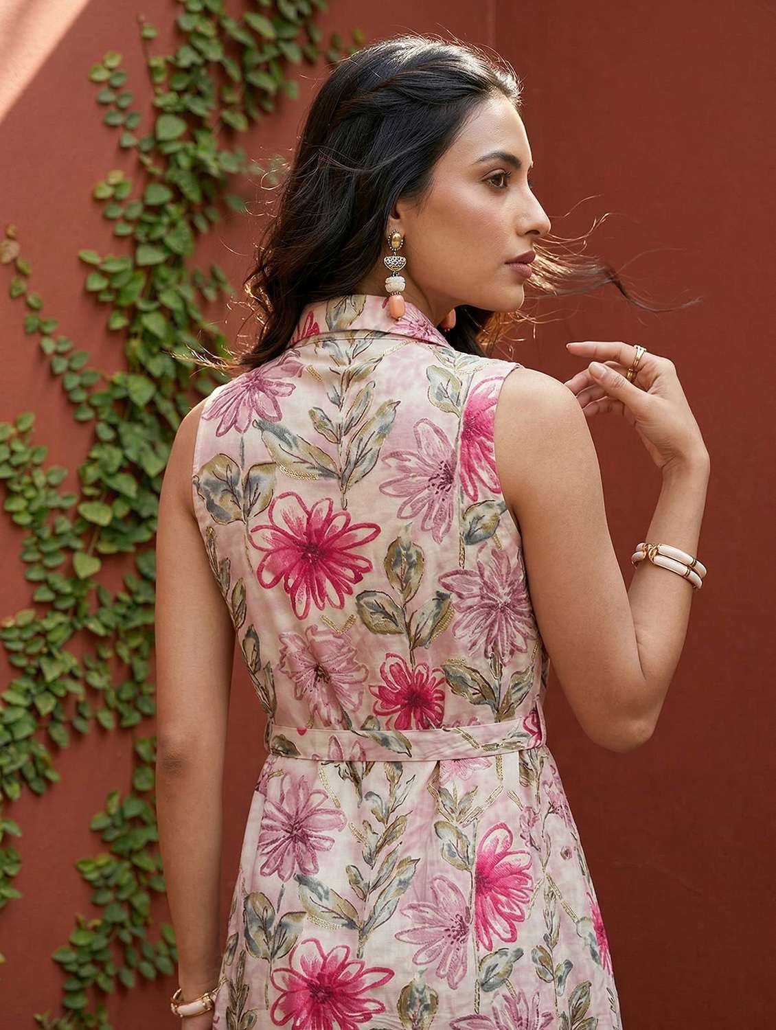 women floral printed sleeveless shirt dress - 22505263 -  Standard Image - 4
