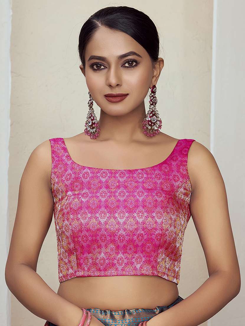 women self design sleeveless stitched blouse