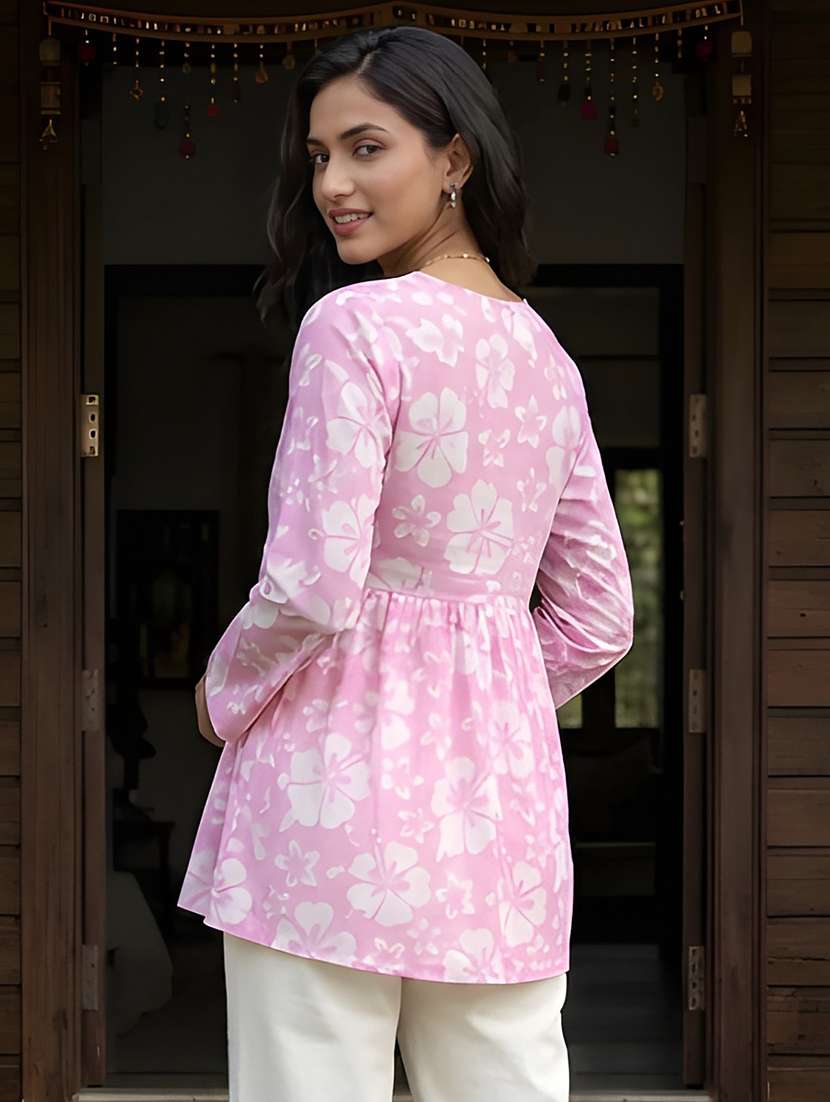 women printed long sleeve a-line kurti - 22505323 -  Standard Image - 1