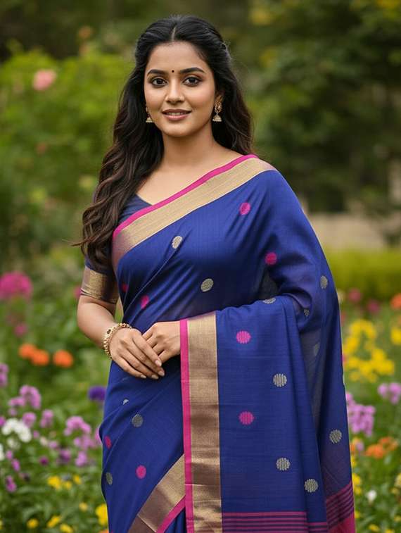 women self design handloom saree with blouse - 22505425 -  Standard Image - 1