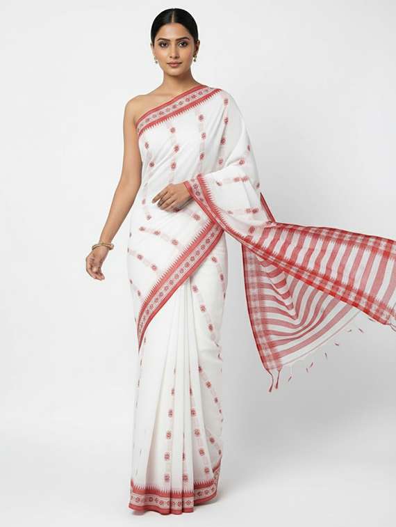 women self design handloom saree with blouse - 22505435 -  Standard Image - 1