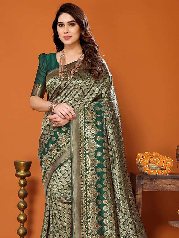 women self design banarasi saree with blouse - 22505574 -  Standard Image - 1
