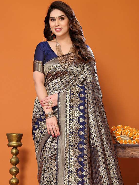 women self design banarasi saree with blouse - 22505575 -  Standard Image - 1