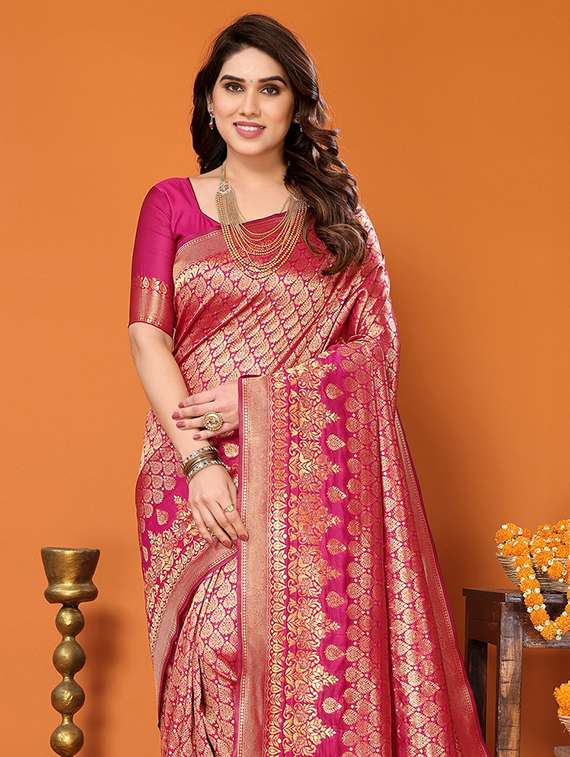 women self design banarasi saree with blouse - 22505576 -  Standard Image - 1