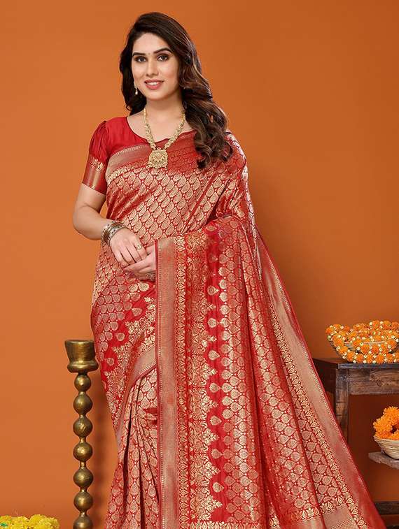 women self design banarasi saree with blouse - 22505579 -  Standard Image - 1