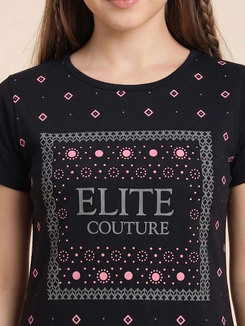 Women Printed Short Sleeve Lounge Wear T-shirt - 22505710 -  Standard Image - 1