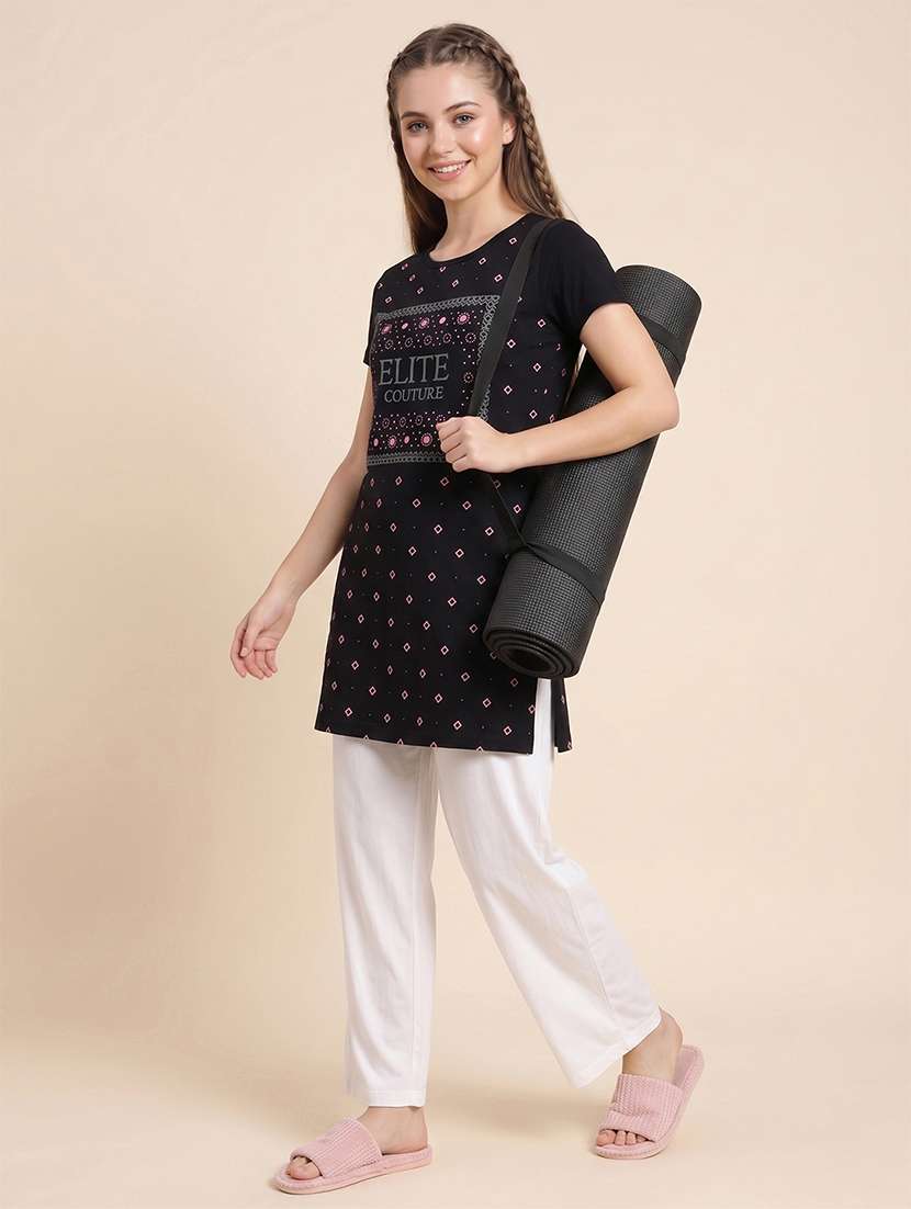 Women Printed Short Sleeve Lounge Wear T-shirt - 22505710 -  Standard Image - 4