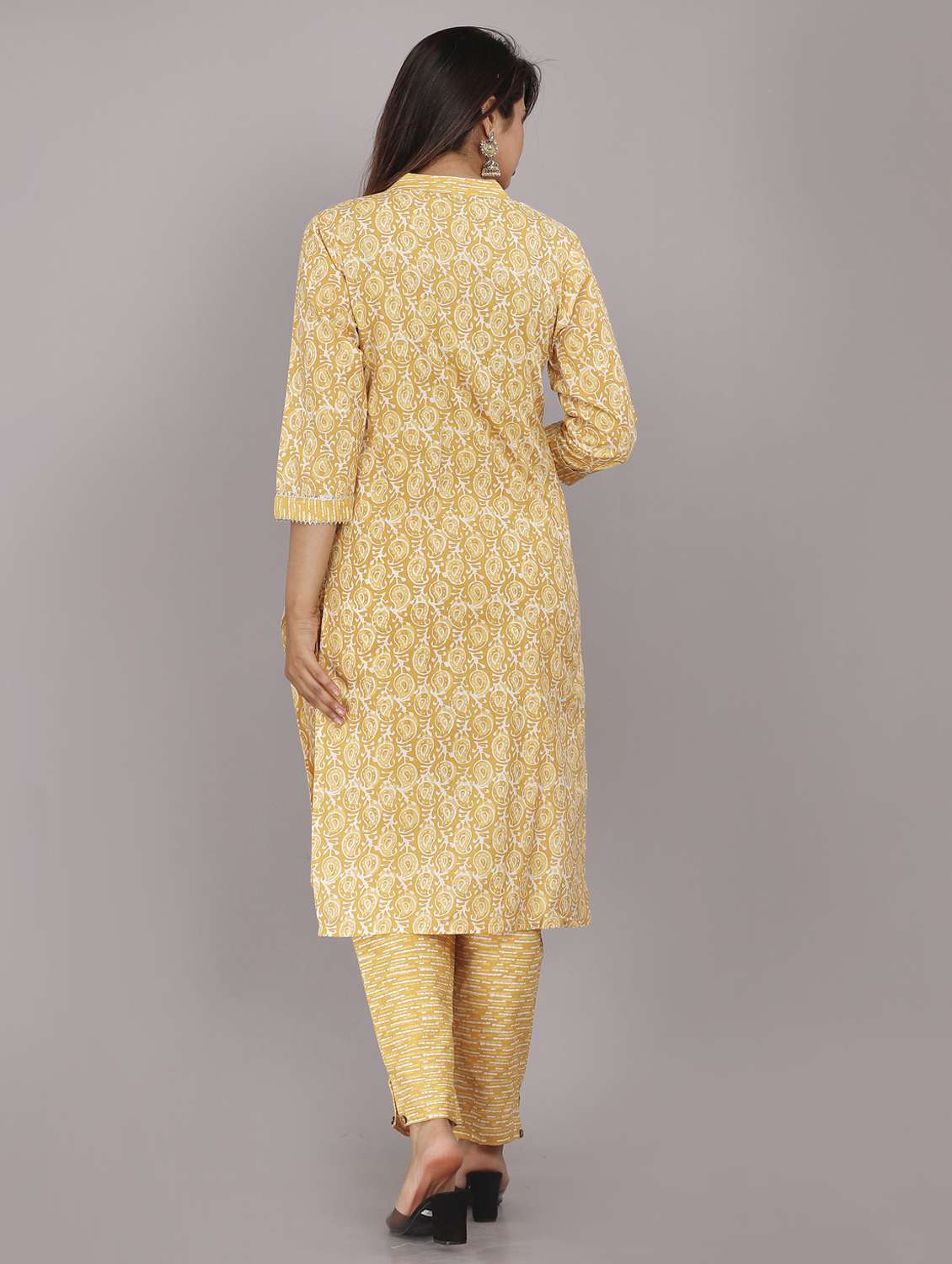 women printed three quarter sleeve kurta pant with dupatta set - 22505846 -  Standard Image - 4