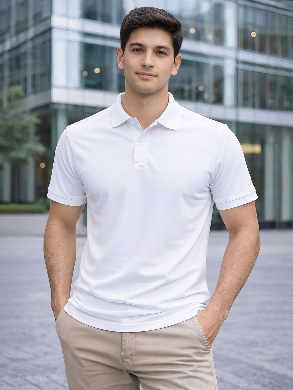 men solid short sleeve regular fit polo t-shirt