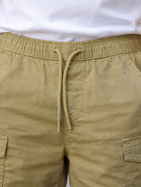 boys solid mid rise cargo shorts - 22505983 -  Standard Image - 1