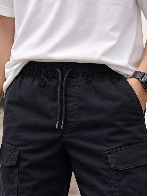 boys solid mid rise cargo shorts - 22505984 -  Standard Image - 1