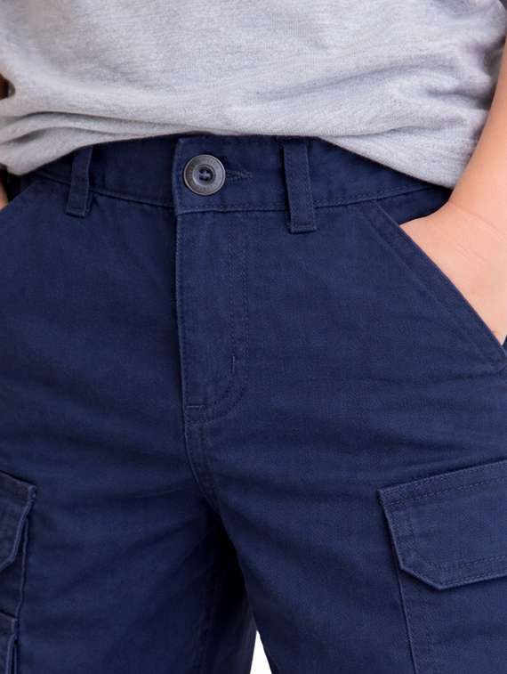 boys solid mid rise cargo pant - 22505986 -  Standard Image - 1