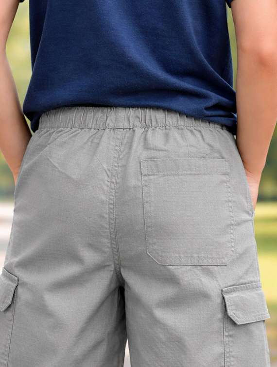 boys solid mid rise cargo pant - 22505988 -  Standard Image - 4