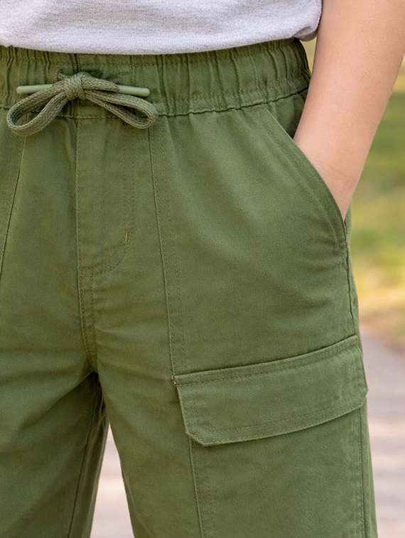 boys solid mid rise cargo pant - 22505992 -  Standard Image - 1