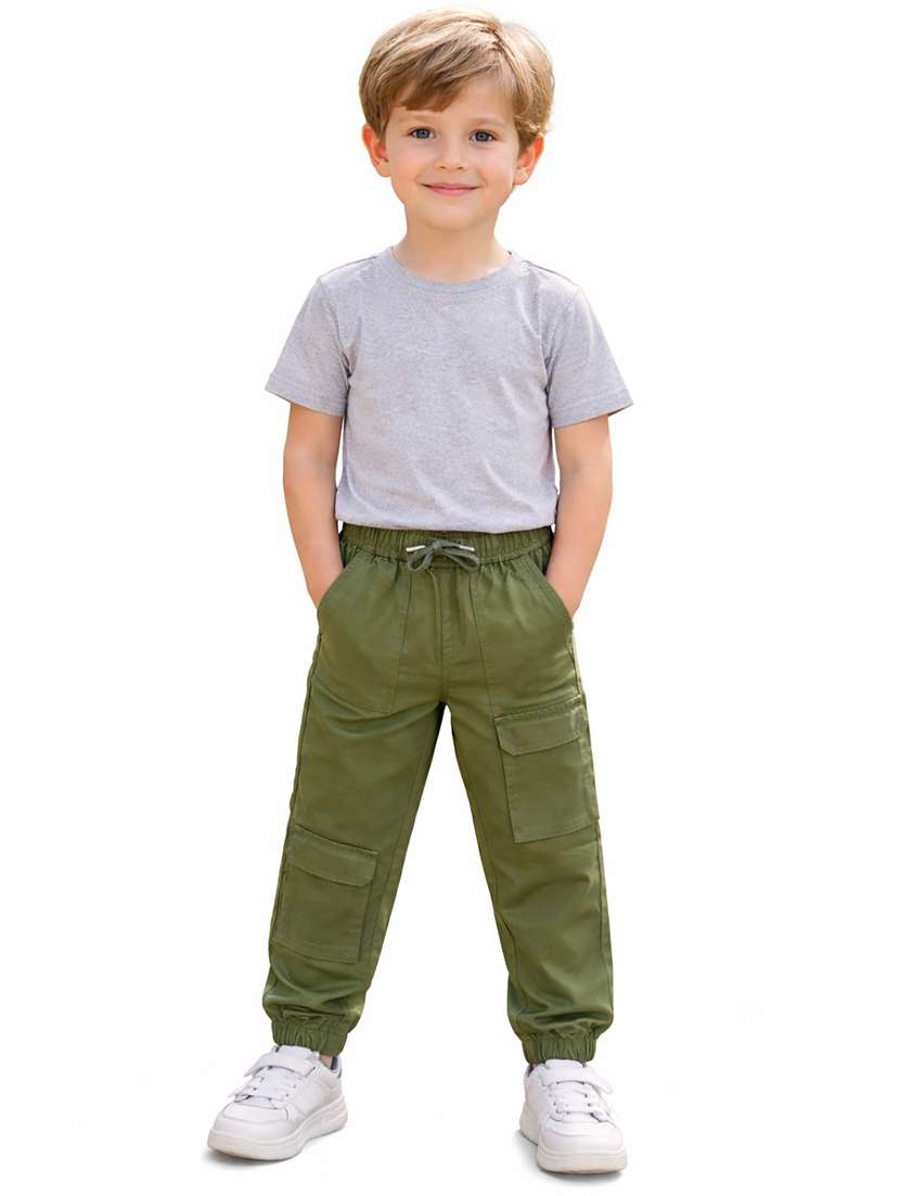 boys solid mid rise cargo pant - 22505992 -  Standard Image - 4