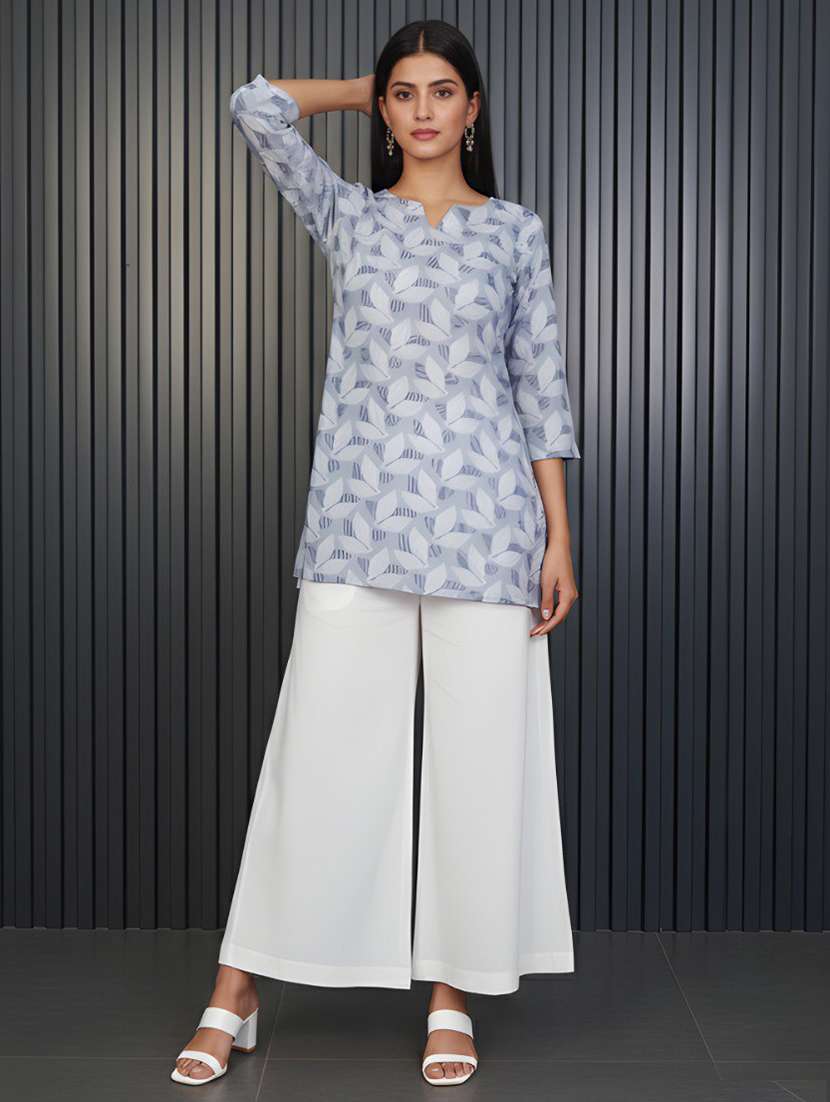 women printed three quarter sleeve straight kurti - 22506410 -  Standard Image - 4