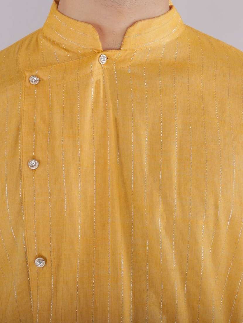men self design mandarin neck angrakha kurta - 22507626 -  Standard Image - 1