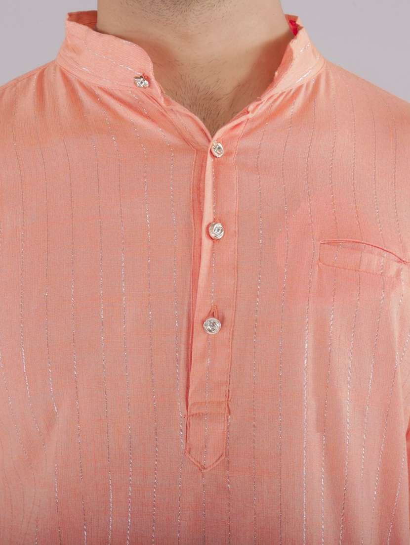 men self design mandarin neck long kurta - 22507635 -  Standard Image - 1