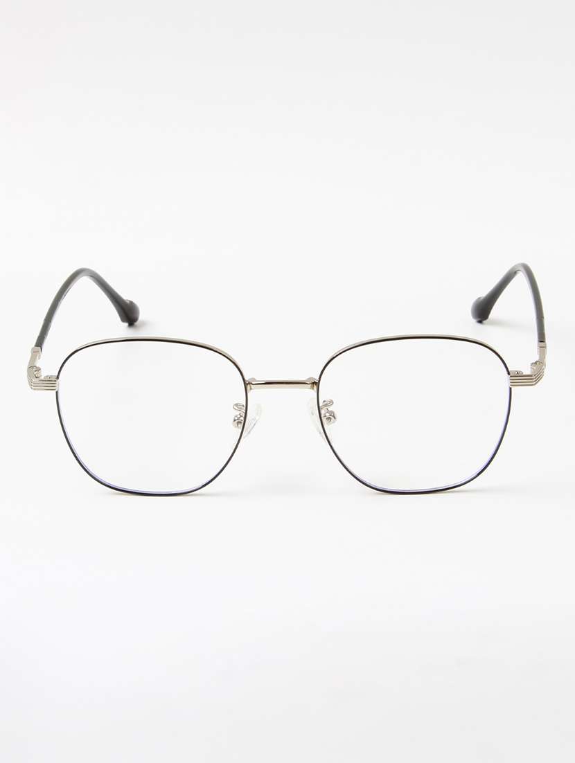 ted smith unisex metal square silver-black full rim frames - 22507683 -  Standard Image - 1