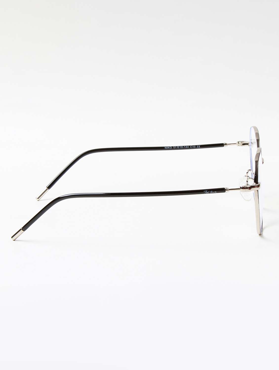 ted smith unisex metal round silver-black full rim frames - 22507700 -  Standard Image - 4