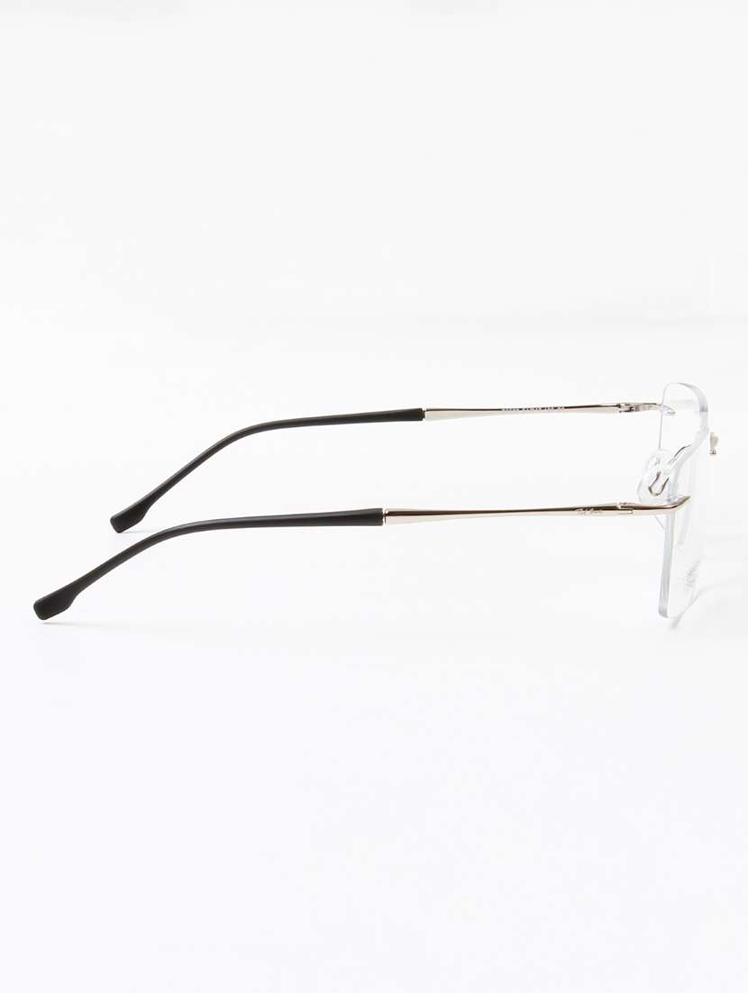 Ted Smith Unisex Titanium Rectangle Silver Rimless Frames - 22507704 -  Standard Image - 4