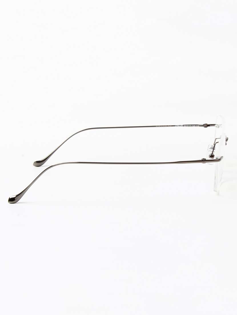 ted smith unisex titanium rectangle gunmetal rimless frames - 22507718 -  Standard Image - 4