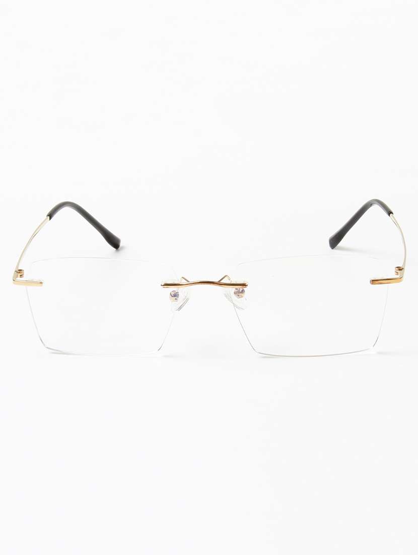 ted smith unisex titanium rectangle gold rimless frames - 22507720 -  Standard Image - 1