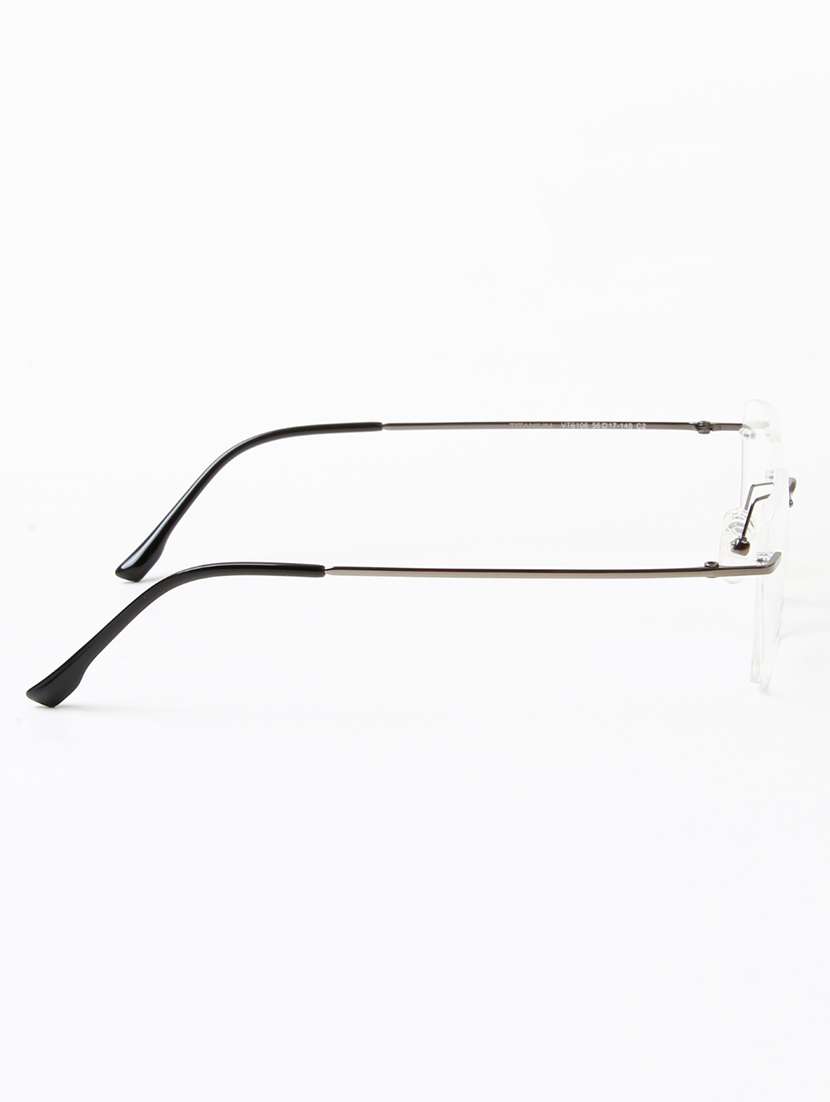 ted smith unisex titanium rectangle gunmetal rimless frames - 22507721 -  Standard Image - 4