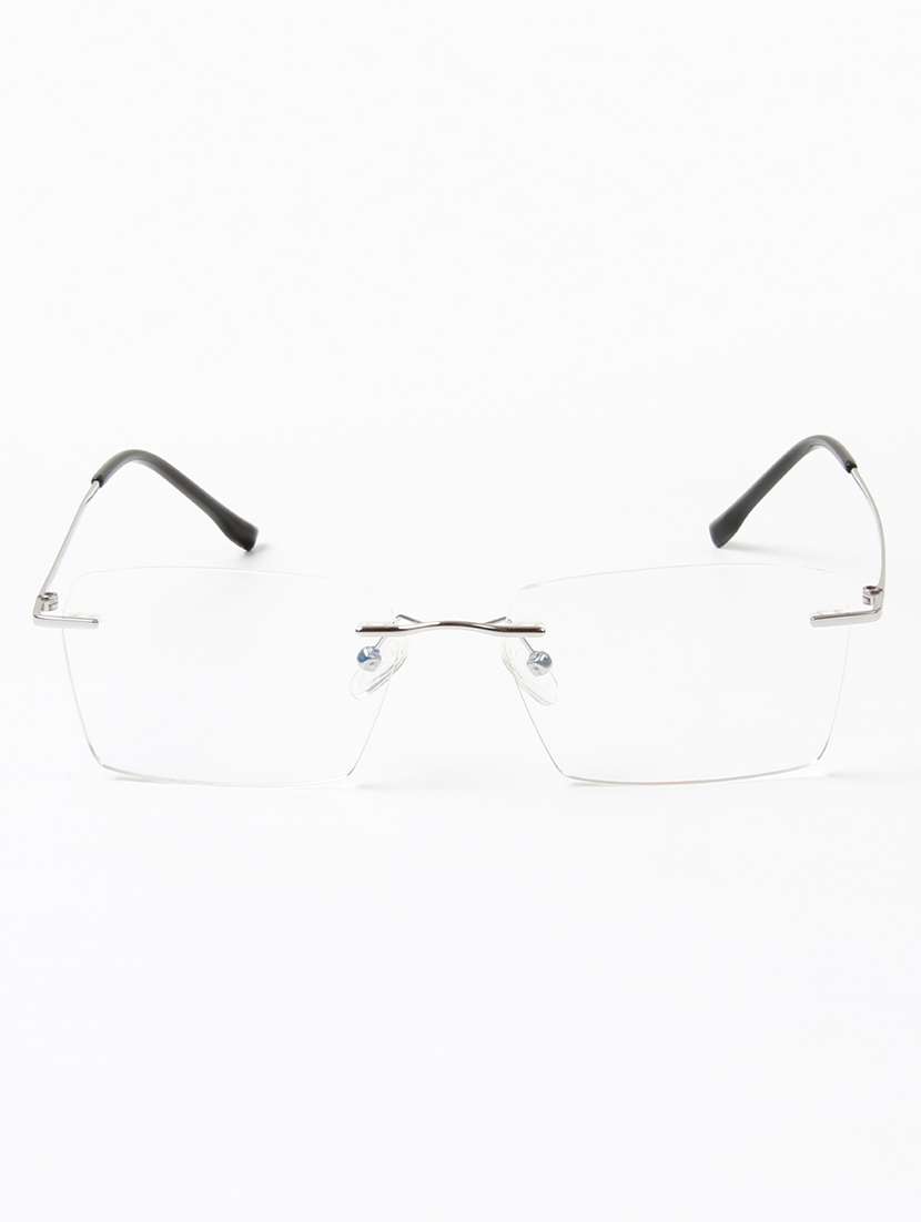 ted smith unisex titanium rectangle silver rimless frames - 22507722 -  Standard Image - 1