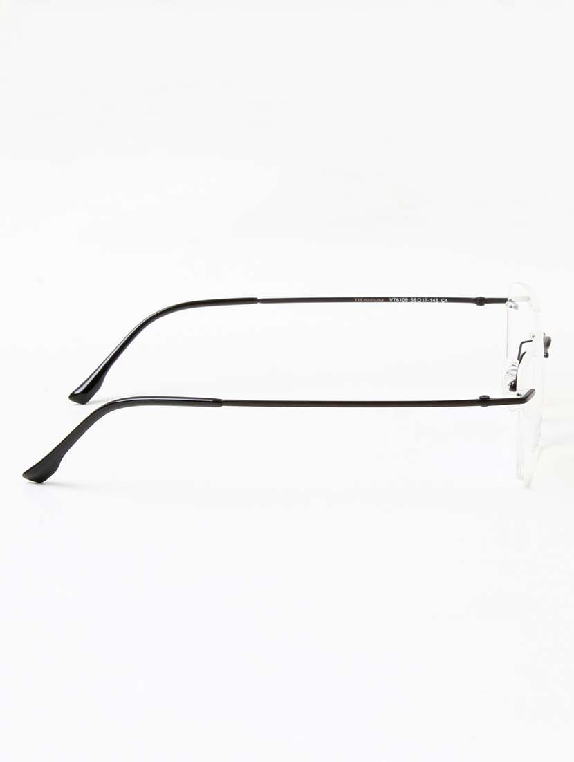 ted smith unisex titanium rectangle black rimless frames - 22507723 -  Standard Image - 4