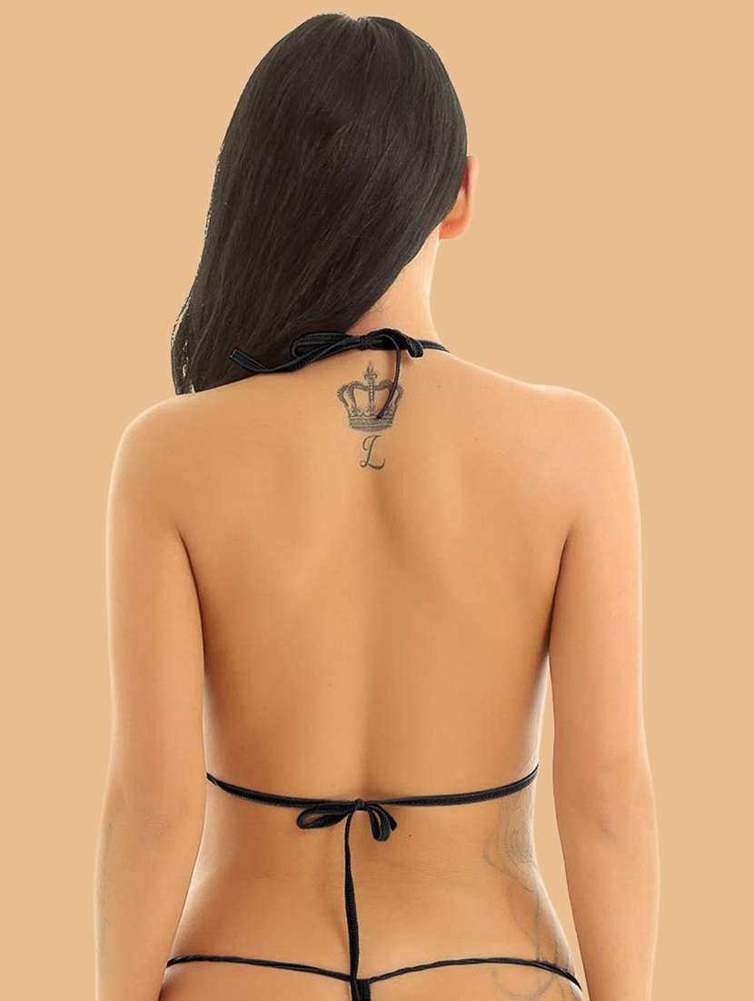 women solid halter neck bikini set - 22507766 -  Standard Image - 1