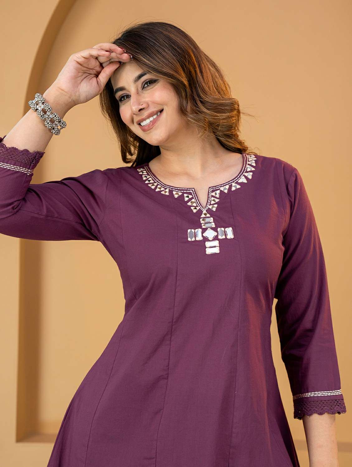 Women Embroidered Notch Neck Kurta And Palazzo Set - 22507816 -  Standard Image - 1