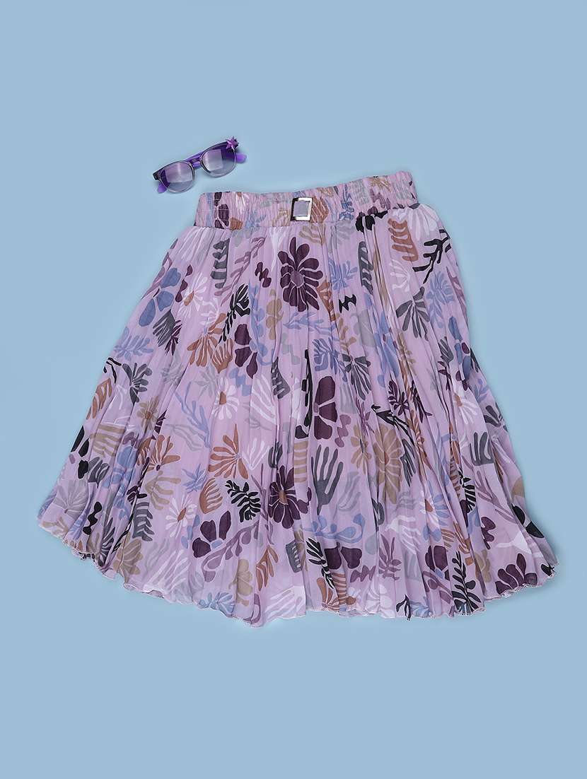 Girls Printed Mid Rise Pleated Skirt - 22507855 -  Standard Image - 1