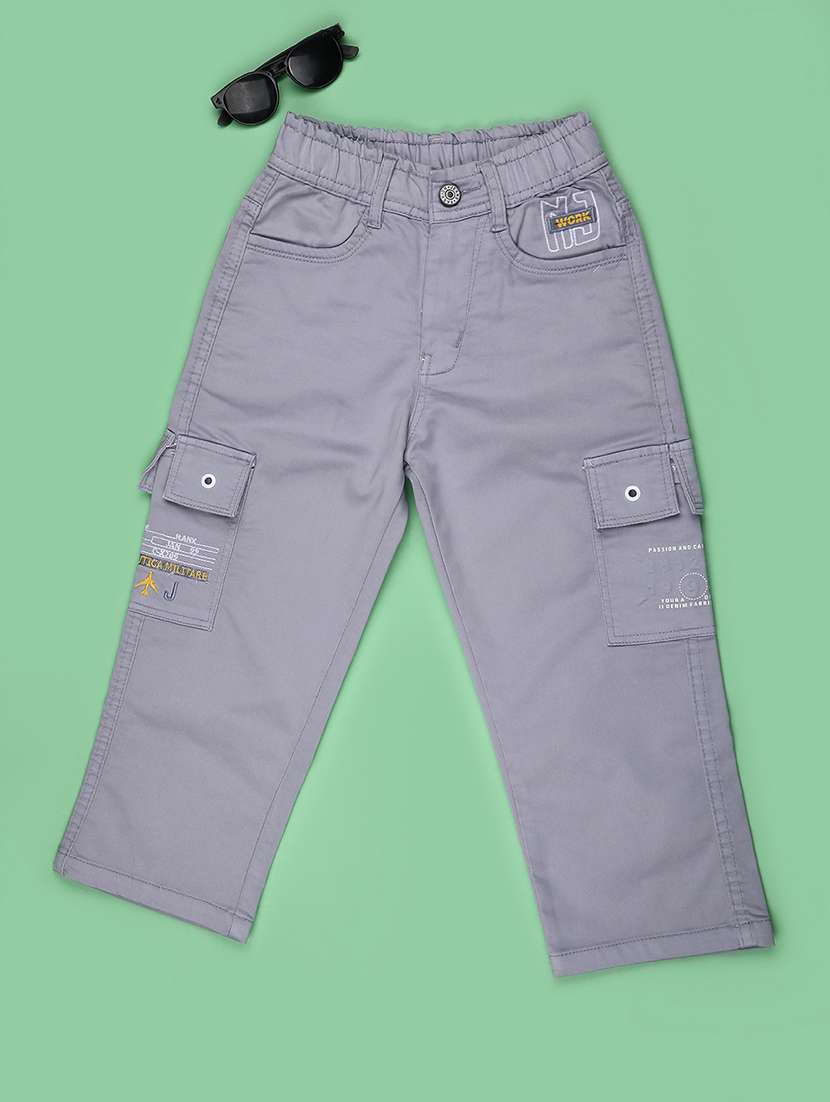 boys solid mid rise cargo pant - 22507896 -  Standard Image - 1