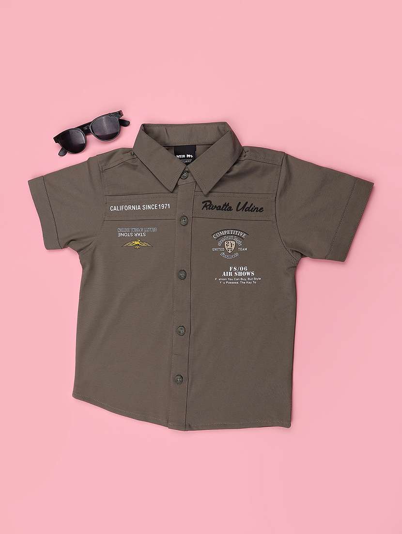 boys printed short sleeves regular fit shirt - 22507924 -  Standard Image - 1