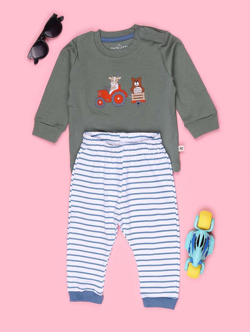 kids printed round neck full length set - 22508087 -  Standard Image - 1