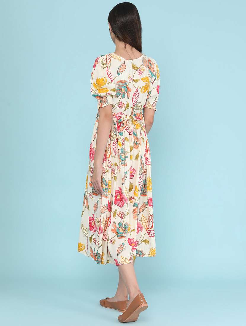 Women Printed Short Sleeves Fit And Flare Dress - 22508120 -  Standard Image - 4