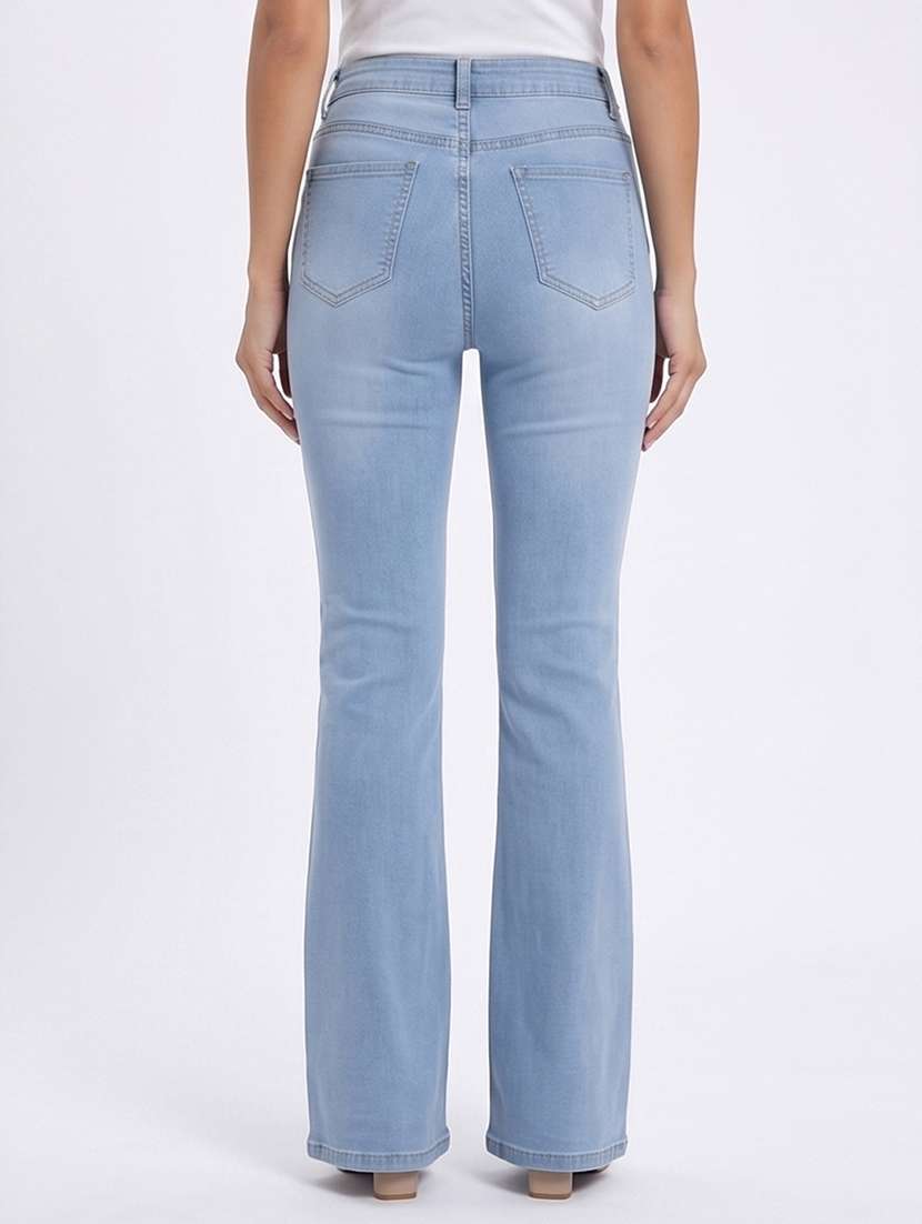 women washed high rise bootcut jeans - 22508151 -  Standard Image - 4