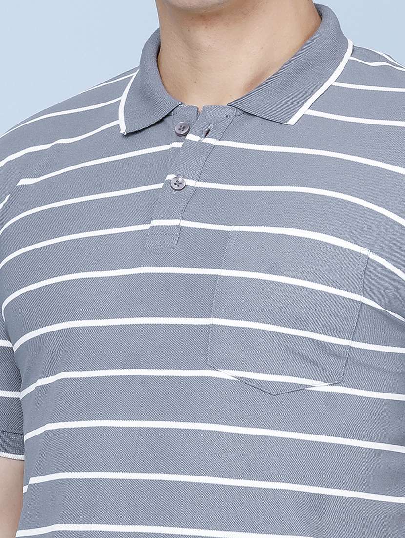 Men Striped Short Sleeve Regular Fit Polo T-shirt - 22508351 -  Standard Image - 1